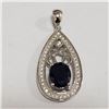 Image 1 : JP105-217 SILVER SAPPHIRE CZ PENDANT