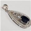 Image 2 : JP105-217 SILVER SAPPHIRE CZ PENDANT