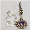Image 1 : JP105-242 SILVER LOT OF 2 PERIDOT AMETHYST PENDANT