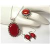 Image 1 : 27)  SET OF NATURAL RED CORAL JEWELERY