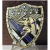 Image 1 : 16)   BRONZE TONE WITH BLUE, BLACK, SILVER & GOLD