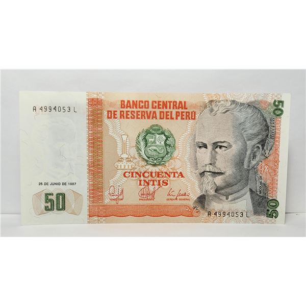 3)  FROM 1987 BANK OF PERU, 50 CICUTA
