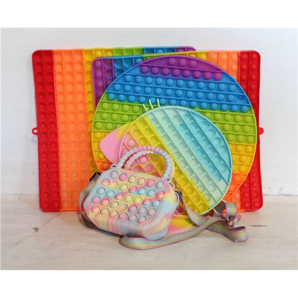 LOT OF 6 PUSH POP BUBBLE FIDGET SENSORY