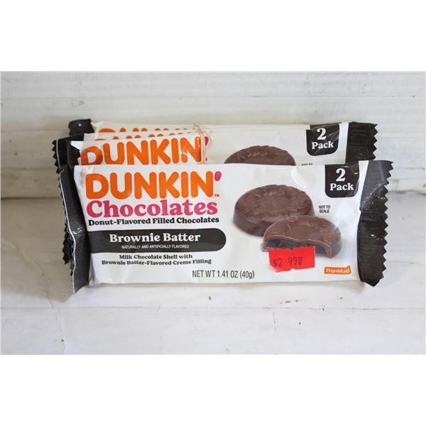 (4) SEALED PACKS DUNKIN CHOCOLATES