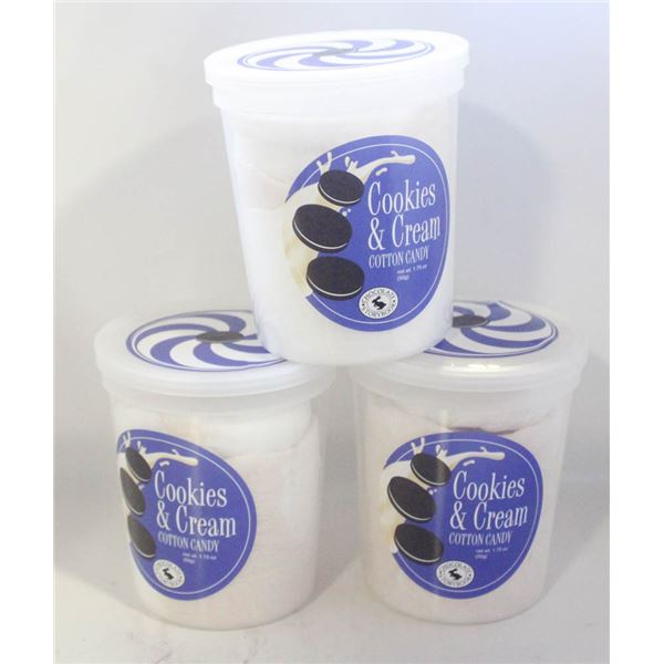 3 NEW CONTAINERS COOKIES & CREAM COTTON