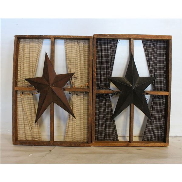 2 VINTAGE WALL DECORATIONS 19X14 INCH COUNTRY