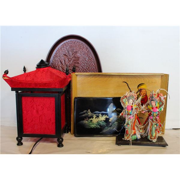 3 ORIENTAL TRAYS/ LAMP /DECORATION & MORE