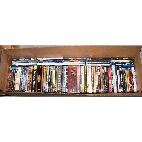 BOX OF 73 DVD'S & BLU-RAY MOVIES