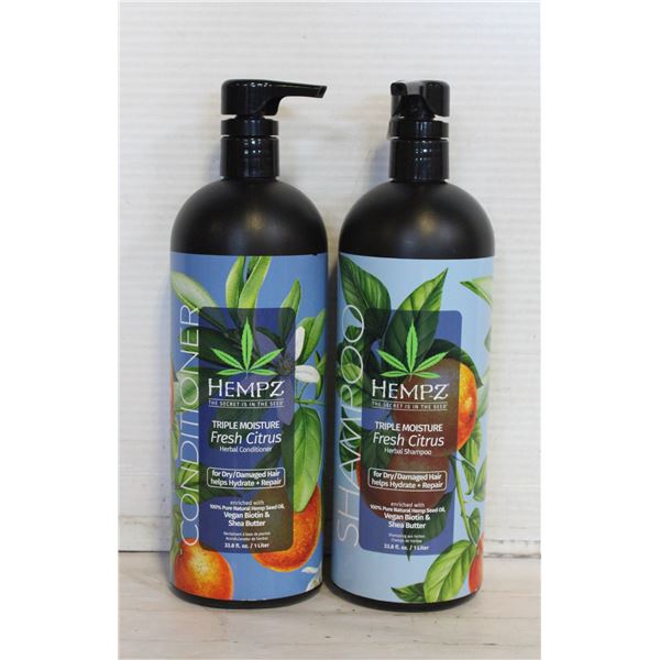 HEMPZ SHAMPOO AND CONDITIONER 1 LITER EACH