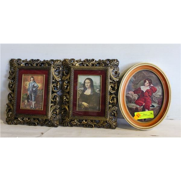 3 VINTAGE PICTURES APROX 12"X9" - ESTATE