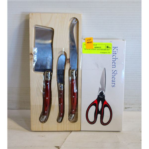 NEW 4PC KNIFE AND SHEARS SET
