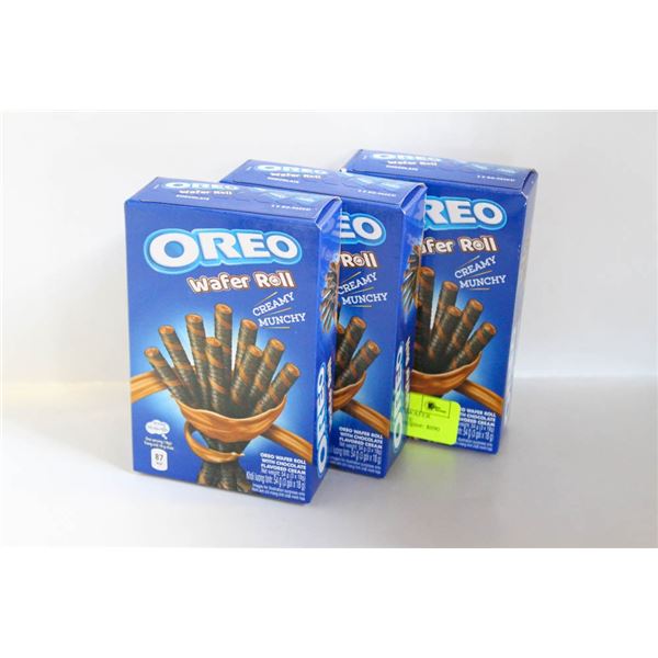 3 NEW BOXES OF OREO WAFER ROLLS WITH CHOCOLATE