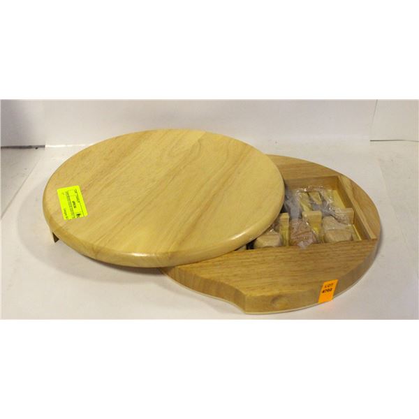 6 PCS WOOD CHEESE SERVING TRAY 11"