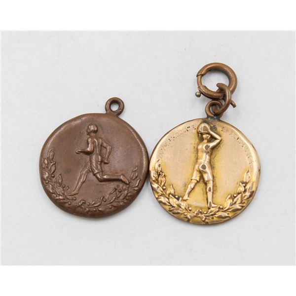 2 1920'S ENGRAVED BRASS ROTARY CLUB SPORTSMANSHIP