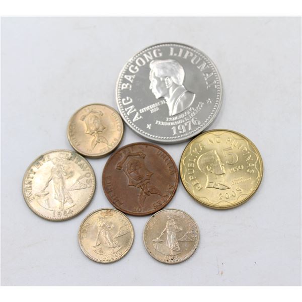 LOT OF 7 VARIOUS OLD PHILIPPINES COINS