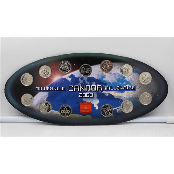 CANADA 2000 MILLENIUM BU 25c COIN SET IN HOLDER