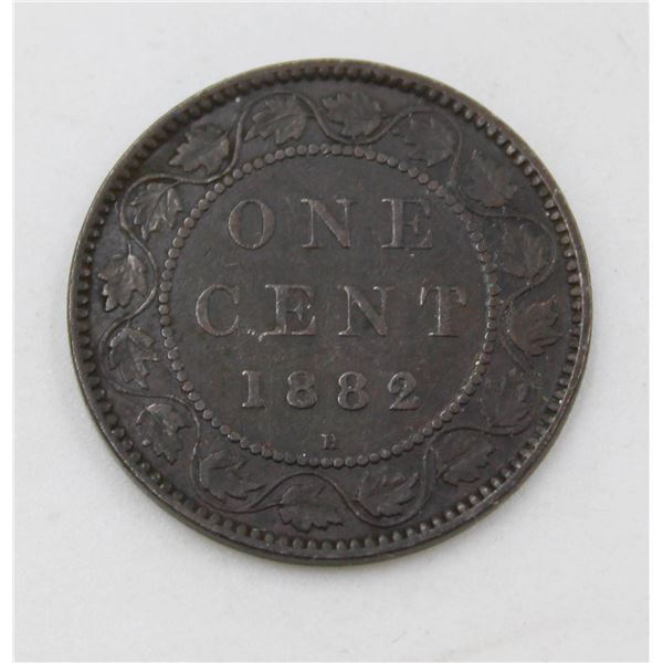 1882 H OBVERSE 1 CANADA LARGE 1 CENT COIN