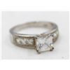 Image 1 : CUBIC ZIRCONIA .925 SILVER GEMSTONE RING, SIZE
