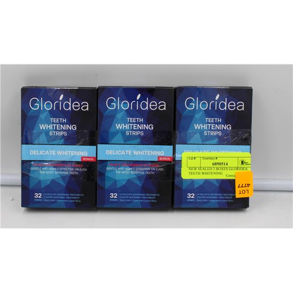 NEW SEALED 3 BOXES GLORIDEA TEETH WHITENING