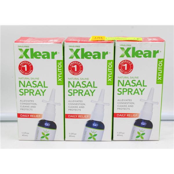 NEW SEALED 3 BOXES XCLEAR NASAL SPRAY DAILY RELIEF