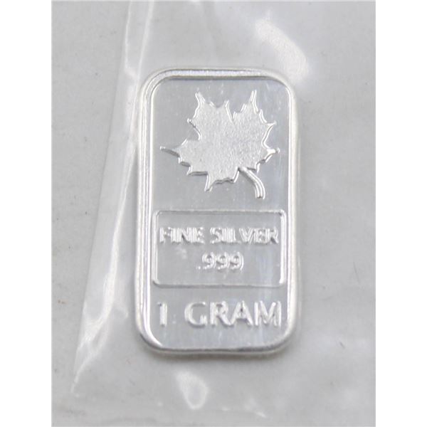 1 GRAM SILVER MAPLE BAR