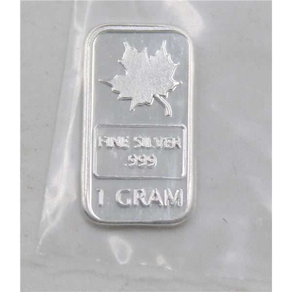 1 GRAM SILVER MAPLE BAR