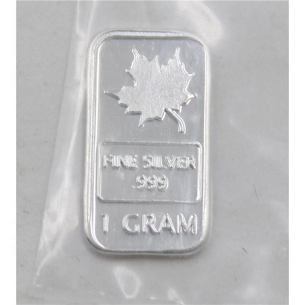 1 GRAM SILVER MAPLE BAR