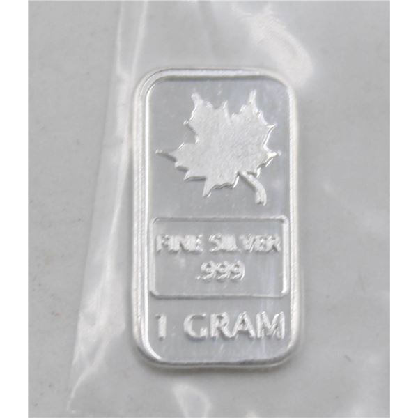 1 GRAM SILVER MAPLE BAR