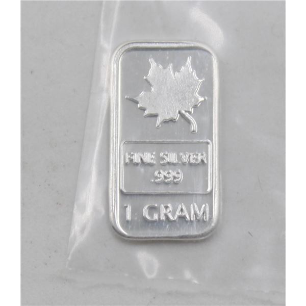 1 GRAM SILVER MAPLE BAR