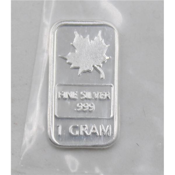 1 GRAM SILVER MAPLE BAR