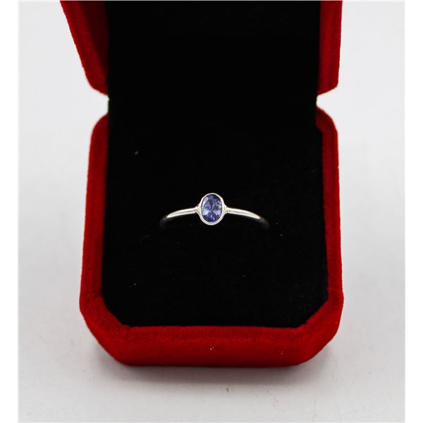 #1173-0.45 CT NATURAL OVAL TANZANITE SET IN 925