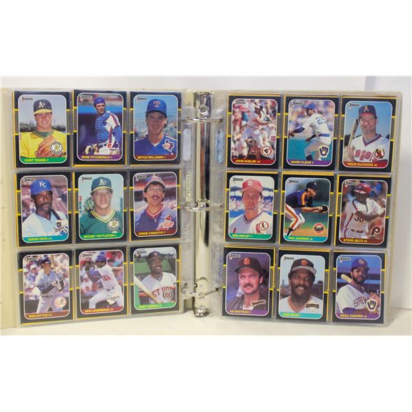 BINDER WITH 198  BASEBALL CARDS DONRUSS 1987