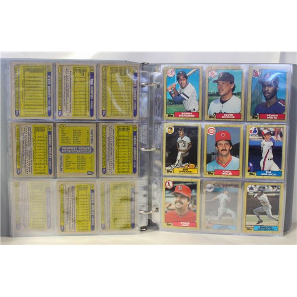 BINDER OVER 150 CARDS 1987 TOPPS BASEBALL