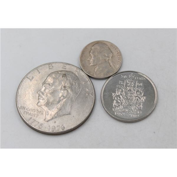 3 VARIOUS OLD CANADA & USA COINS