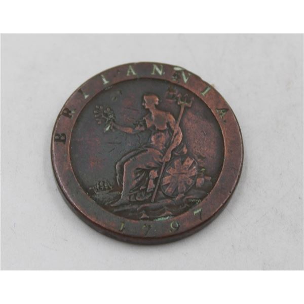 1797 GREAT BRITAIN LARGE CARTWHEEL PENNY COIN