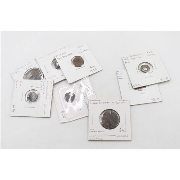 8 VARIOUS SILVER & BRONZE ANCIENT WORLD COIN
