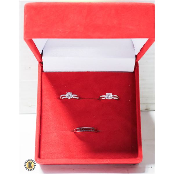 LOT OF 3 LADIES CLEAR CZ RINGS