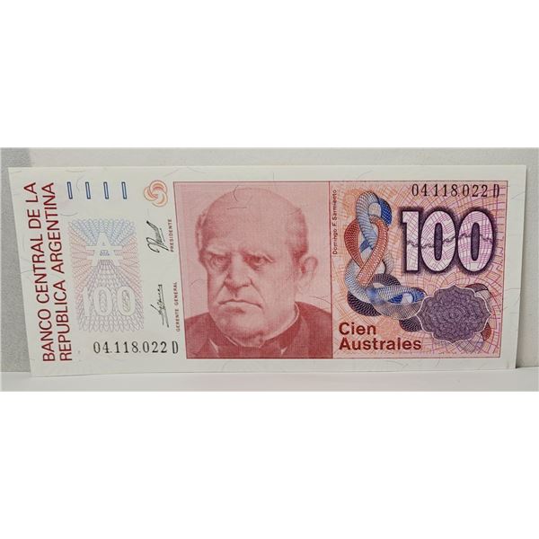 2)  FROM 1990 ARGENTINA 100 CIEN  UNCIRCULATED