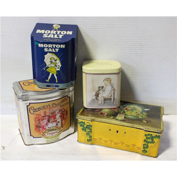 VINTAGE TIN BIN PLUS SOME COLLECTOR TINS