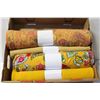 Image 1 : 9 FABRIC ROLLS DARK YELLOW STRETCH PRINTS POLY