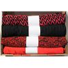 Image 1 : 7 FABRIC ROLLS RED BLACK STRETCH KNIT RAYON NYLON