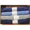 Image 1 : 5 FABRIC ROLLS BLUE STRETCH KNIT COTTON
