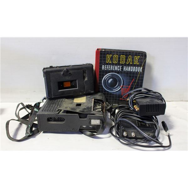 GROUP OF VINTAGE PORTABLE CASSETTE PLAYERS/RECORD