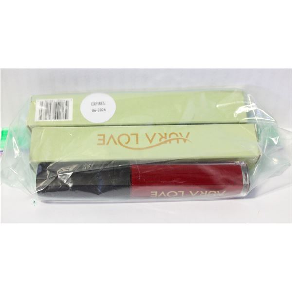 2 BRAND NEW AURA LOVE LIQUID LIPSTICKS 'KISS ME'