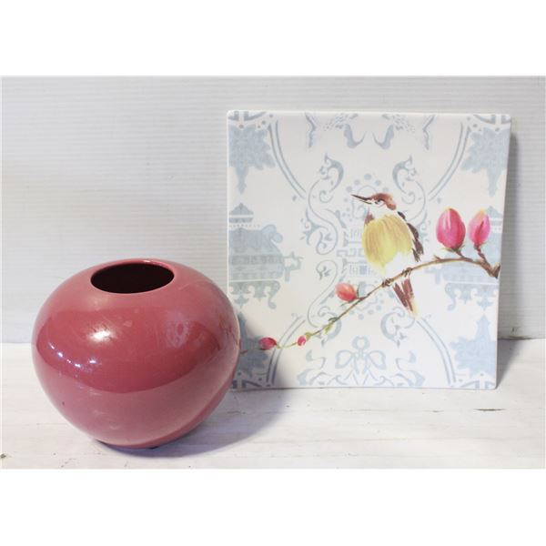 VINTAGE MAUVE WILLIAM ALEXANDER VASE, MANN