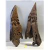 Image 1 : SET OF 2 WOOD FACE BROTHERS