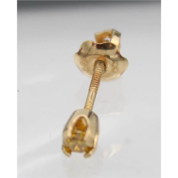 #1160-14 KT YELLOW GOLD EARRING WITH 0.08 CT