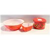 Image 1 : VINTAGE RED PYREX BOWL AND REFRIGERATOR DISH