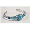 Image 1 : TIBETAN SILVER AND TURQOUSE OPEN BANGLE STYLE