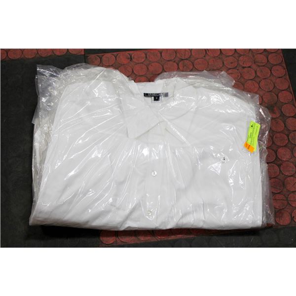 5 NEW HAROLDS S/8 WHITE BUTTON UPS 100% COTTON